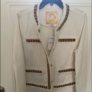 Michael Michael Kors Jean/leather/chain Jacket